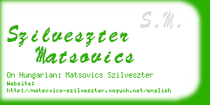 szilveszter matsovics business card